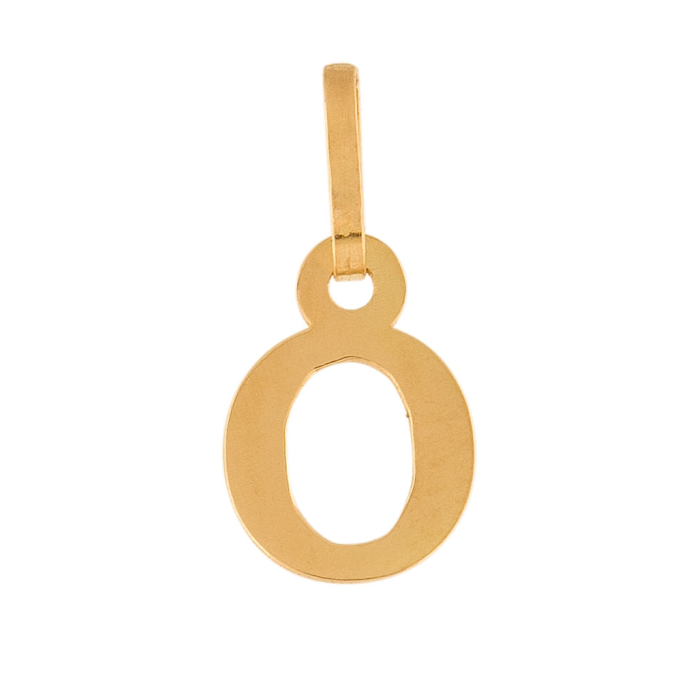 Pingente Letra O Ouro 18k 750