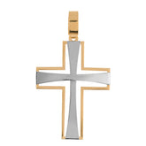 Pingente Cruz Bicolor Ouro 18k 750