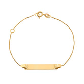Pulseira Infantil Chapa Personalizável Ouro 18k 750