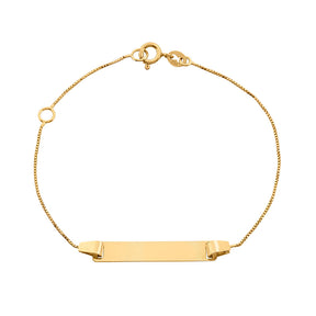 Pulseira Infantil Chapa Personalizável Ouro 18k 750