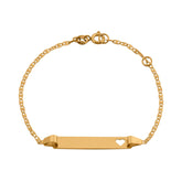 Pulseira Infantil Chapa Personalizável Coração Ouro 18k 750