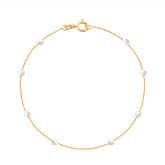 Pulseira com Pérolas 3mm Ouro 18k 750