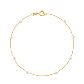 Pulseira com Pérolas 3mm Ouro 18k 750