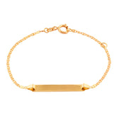 Pulseira Infantil Chapa Personalizável Piastrine Ouro 18k 750