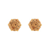 Brinco Cálice Zircônia Champanhe 5mm Ouro 18k 750