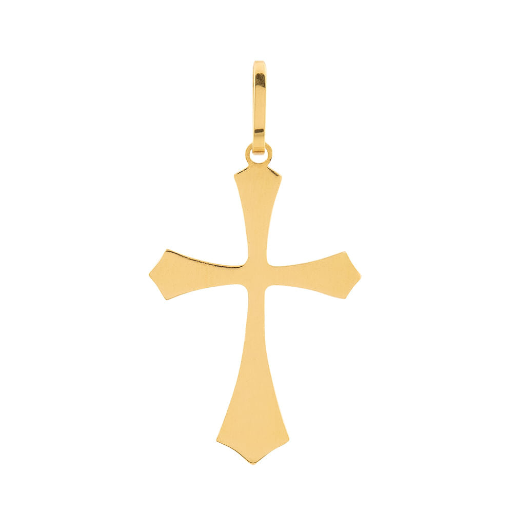 Pingente Cruz Liso Ouro 18k 750
